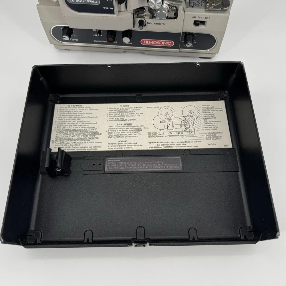 Vintage Bell & Howell Filmosonic 1742 B Super 8 Movie Projector For Parts Repair